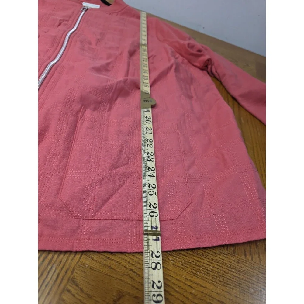 NWT Alfred Dunner Coral Pink Full Zip Light Jacket Plus Size 2X